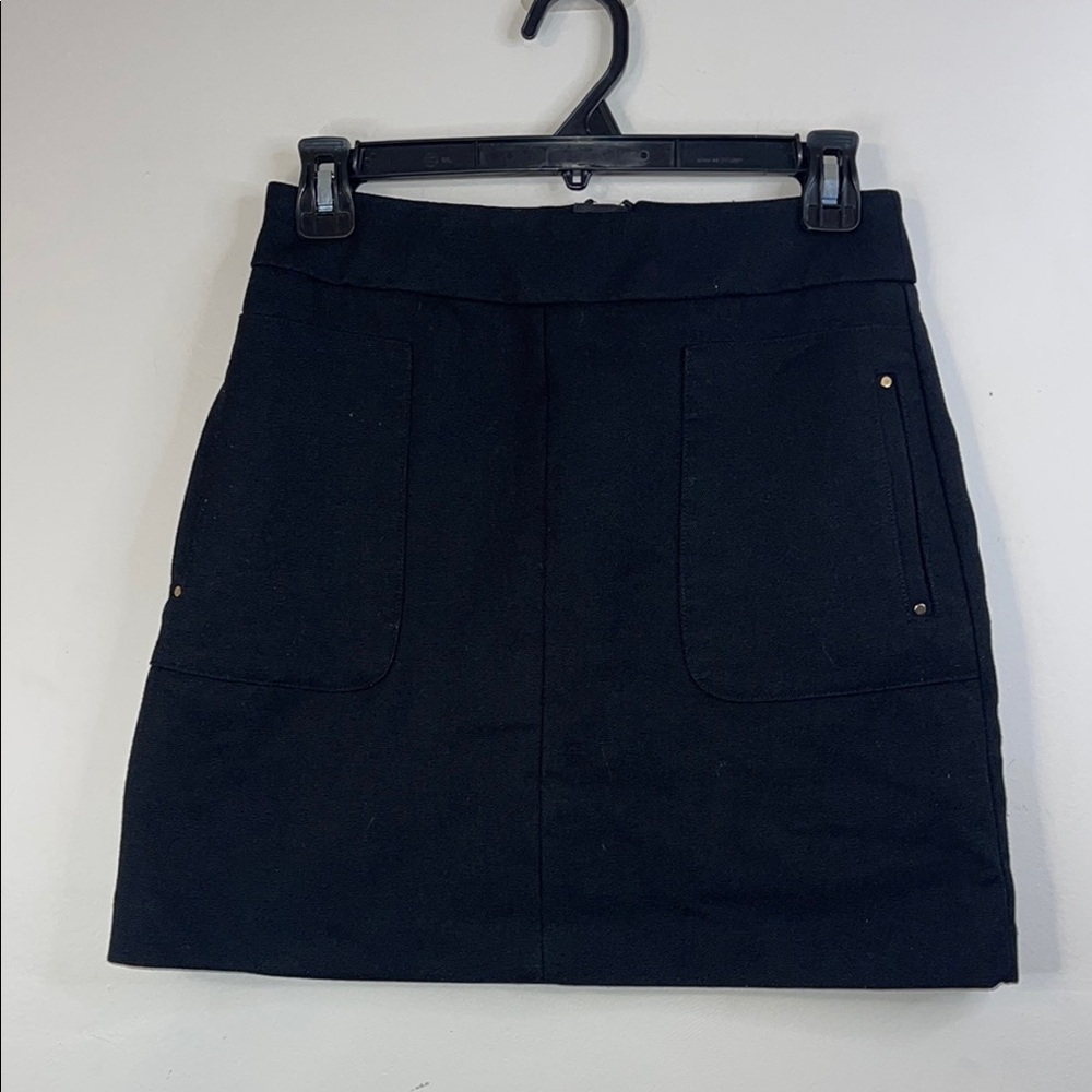 H&M Black Pencil Mini Skirt Cargo Style Size 6 EUC #216